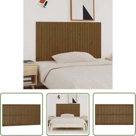 The Living Store Tête de lit murale Marron miel 166x3x90 cm Bois massif de pin - Tête De Lit Murale - Tête De Lit Bois - Tête De Lit Design Classique - Tête De Lit Support Lombaire - Literie (1/5)