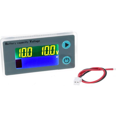 Monitor de batería LCD de 10-100 V, comprobador de capacidad para 12/24/36/48 V, indicador de carga y temperatura, para uso en vehículos recreativos y embarcaciones.