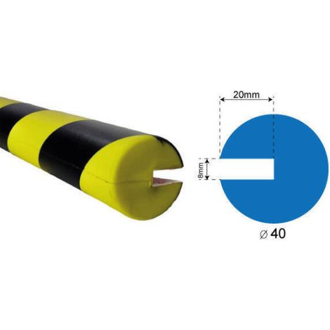 Protector antigolpes poliuretano redondo 105 x 40 mm hueco interior de 20 x 8 mm SEKURECO