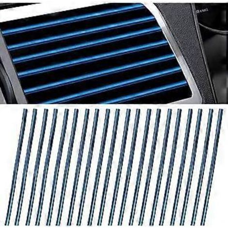 Lot de 20 bandes décoratives de 20 cm pour grilles d'aération de voiture, accessoire de décoration intérieure pour la climatisation (bleu) (1/4)