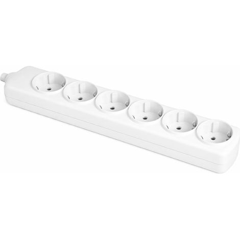 WEBMATEL Regleta 6 Tomas Schuko 16A 250V 3680W Sin Cable Protección Infantil Blanco (1/4)
