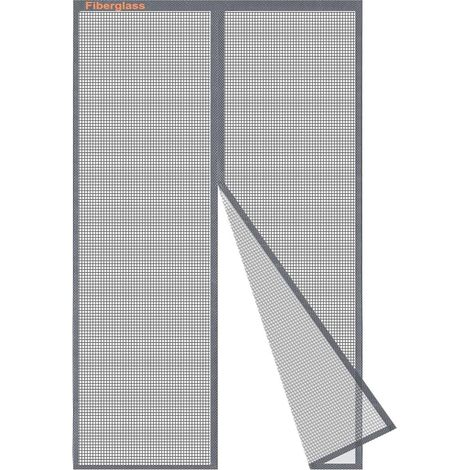 1 Moustiquaire Porte Fenêtre 60x130cm, Fibre De Verre Grise, Fermeture Aimantée Automatique, Sans Perçage Pour Maison (1/5)