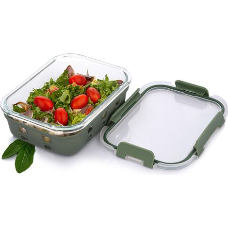 Auslaufsichere Glas-Lunchbox 1520 ml, rechteckig, ideal für Mittagessen (1/4)