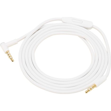 Câble audio avec micro intégré et contrôle de musique pour écouteurs portables - Blanc (1/5)