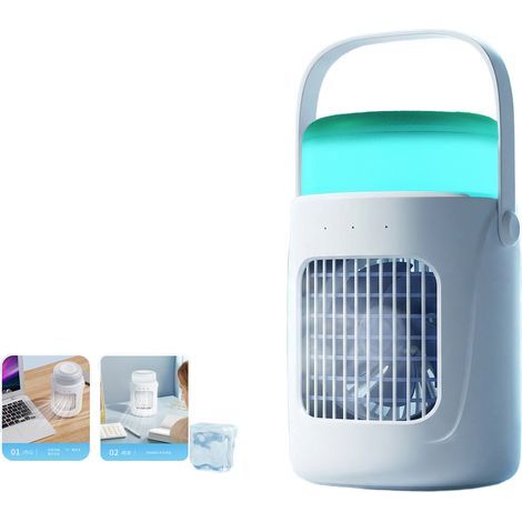 Ventilateur de bureau, petit rafraîchisseur d'air par brumisation USB, climatiseur portable 3 vitesses de ventilation,22,5 x 12,5 cm (1/5)