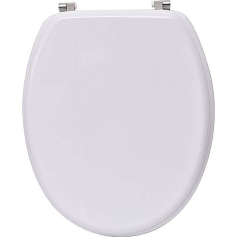 Sedile wc in mdf da 18 pollici con elementi di fissaggio in acciaio inossidabile - bianco - Tendance