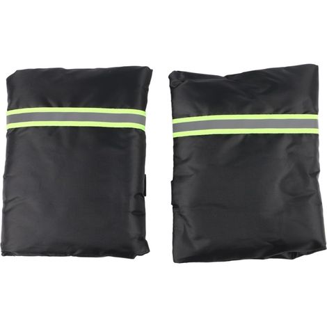 Lot de 2 housses de robinet d'extérieur avec bandes réfléchissantes – Veste isolée pour robinet de jardin d'hiver pour protection contre le gel – Tissu Oxford 420D noir 17 x 25 cm (1/5)