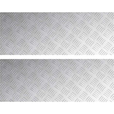 Plaques à damier 2 pcs Argent 80 x 30 cm Aluminium CFW403192 (1/5)