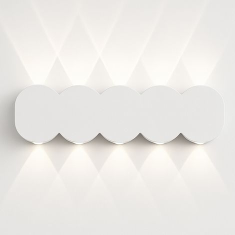 Applique da Muro 10 Led Lampada a Parete Bianco con Luce Bianco Freddo 26x8x3cm (1/4)