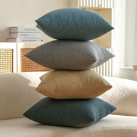 Lot de 4 housses de coussin décoratives pour canapé Housses de coussin décoratives pour canapé, fauteuil, lit et jardin, 45 x 45 cm, Style 6. (1/5)