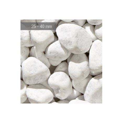 GR.ZANDOBBIO Ciottoli bianchi Marmo Carrara 25/40 10Kg (1/2)