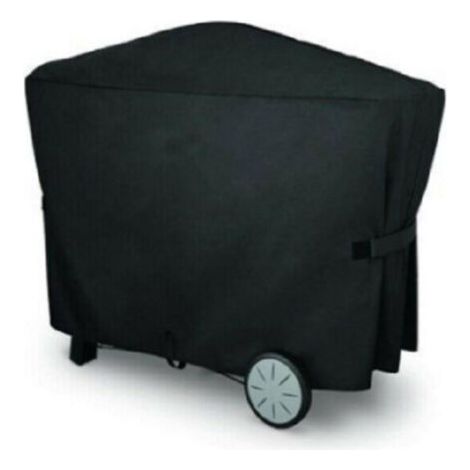 La housse imperméable pour les barbecues Weber Q3000 et Q2000 de dimensions 112,4 x 64,1 x 95,6 cm est idéale pour une utilisation en extérieur dans le jardin. (1/4)