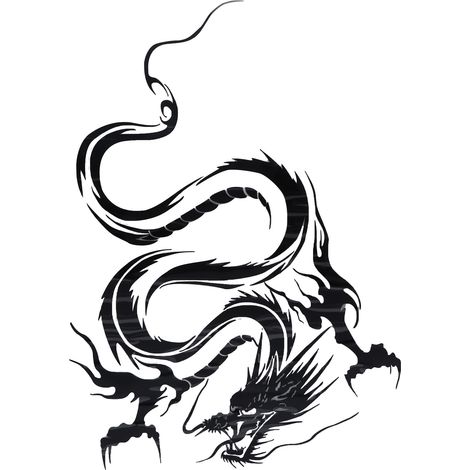 Autocollant capot moteur étanche noir 50x36cm dragon totem universel décoration Nissan (1/5)