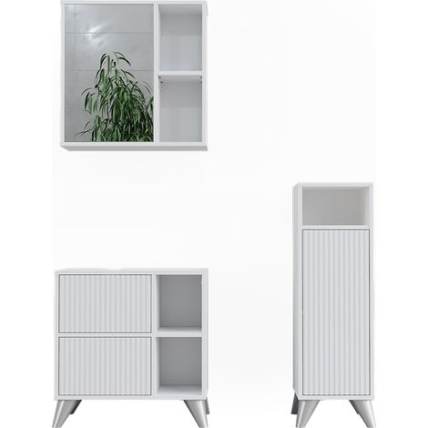 Badmöbel-Set Leano, Weiß, 3 Teile, Vicco