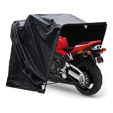 Tente de Moto, Garage Universel, abris Moto, Garage Motos Exterieur, Housse pour Moto, garagee étanche, Pliable, Noir (1/5)