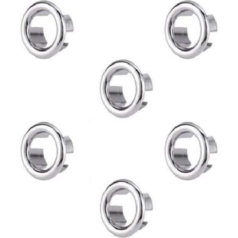 Anillo de rebosadero para fregadero, juego de 6 anillos de rebosadero para fregadero, tapa de rebosadero, anillo de rebosadero para fregadero de baño, cocina - Crezuo