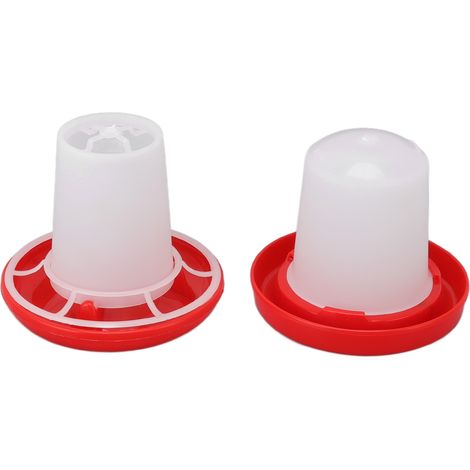 Ensemble mangeoire et abreuvoir pour poussins, conception à manchon rotatif, alimentation et abreuvement automatiques pour volailles. (1/5)