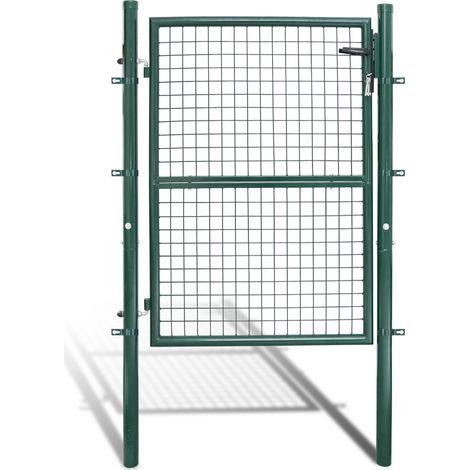 Wolketon Gartentor Gartentür Zauntür Zauntor Gartenpforte Pforte Gartenzaun Tor verzinkter Stahl Hoftür Garten 150x100CM Grün