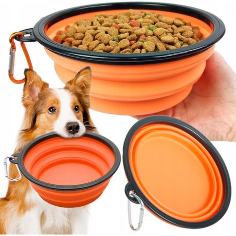 Ciotola per cani pieghevole L arancione (200) GABA (1/5)
