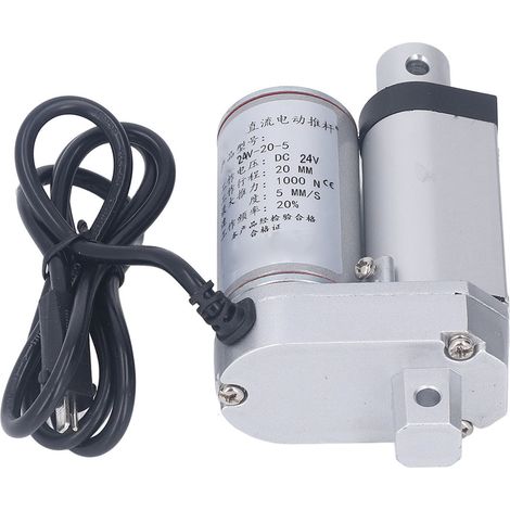 Vérin électrique linéaire 20mm course 1000N poussée pour équipement industriel 24V (1/5)
