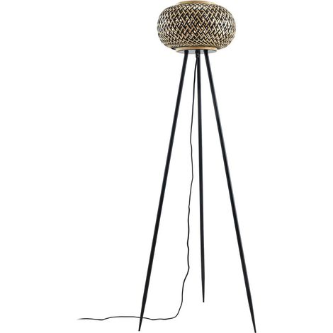 Floor Lamp 'Nerys' made of Wood for Living Room & Dining Room