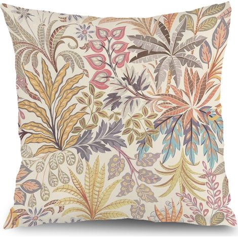 Housse de coussin fleurs papillon été, décoration canapé,40×40cm (1/5)