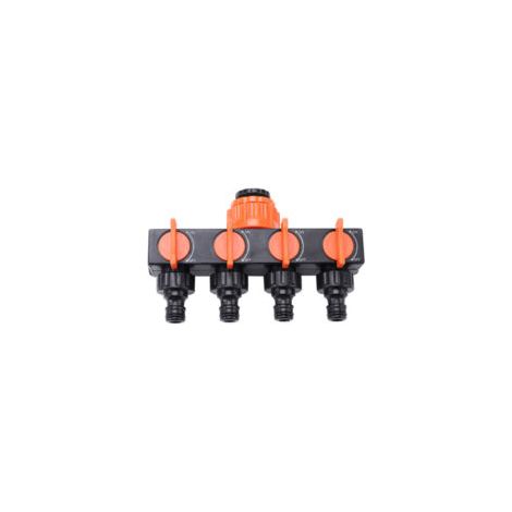 Adaptateur de Robinet de Jardin 4 Voies avec 4 valves indépendantes, répartiteur, disjoncteur - Crezuo