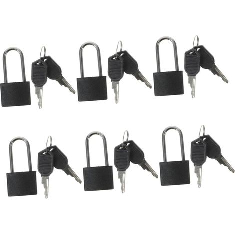 Lot de 6 mini cadenas métalliques avec clés, petit ensemble de cadenas pour casiers de salle de sport, sécurité de voyage, boîtes de rangement (1/5)