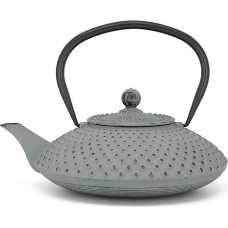 Bredemeijer Bollitore piatto de ghisa Asia de 1,25 litri, verde chiaro, brocca grande smaltata a induzione con filtro de acciaio inox (1/3)
