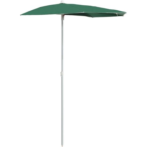 Maison Exclusive - Halb-Sonnenschirm mit Mast 180x90 cm Grün