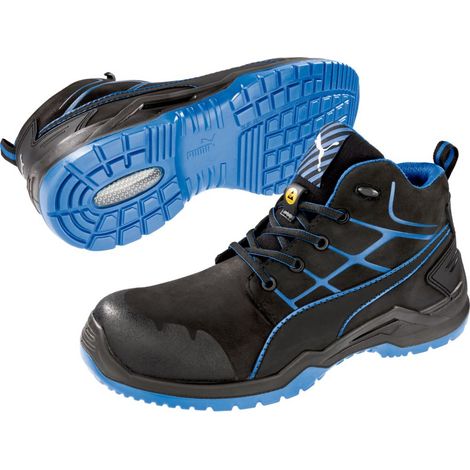 Scarpe da ginnastica di sicurezza alte Puma Krypton Blue S3 ESD SRC Nero / Blu 44 (1/5)