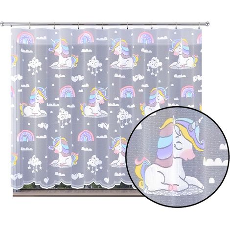 Tenda per bambini con motivo unicorno, pony e cavallo, 250 x 150 cm, nastro adesivo