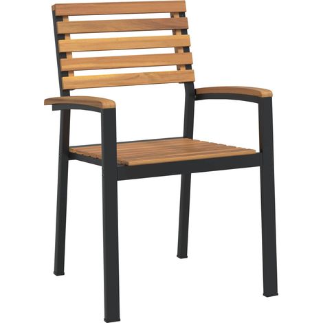 Maison Exclusive - Set Pranzo da Giardino 5 pz Legno Massello di Acacia e Metallo (1/5)
