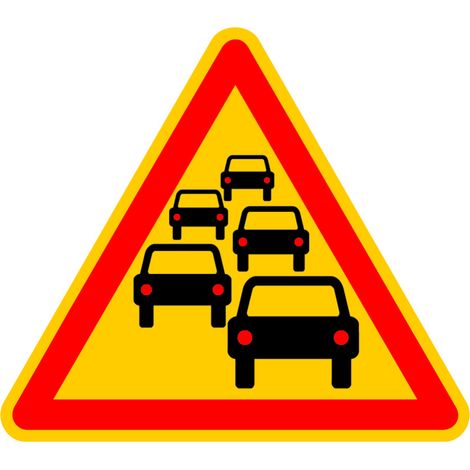 Signalisation de Travaux Temporaires Panneaux de Travaux Temporaires. Danger Chantier Temporaire - Danger bouchon - Panneau rétroréfléchissant
