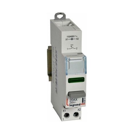 Legrand 412914 Modularer Drucktastenschalter mit Doppelfunktion, 1 Schließer + Kontrollleuchte – 1 Mod.