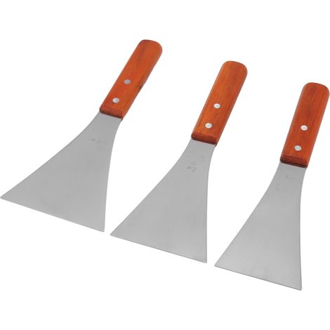 plate pour barbecue en acier inoxydable avec manche en bois