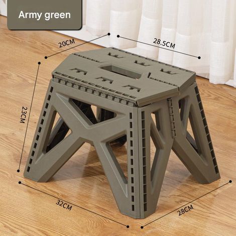Tabouret pliable et multifonctionnel, sûr, robuste, de camping portable avec poignée pour cuisine,salle de bain et jardin (hauteur 23,5 cm) (1/5)