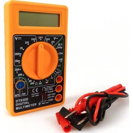 Multimetro digitale PRECISION STEEL DT830D display LCD test continuità diodo transistor 500 V