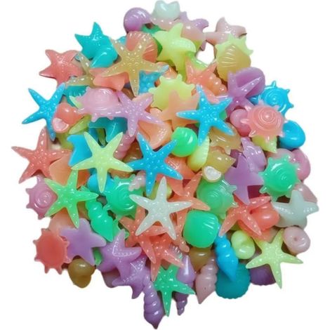 Leuchtende Steinmuscheln, Aquariendekoration, fluoreszierende Farbe, 50 Stück