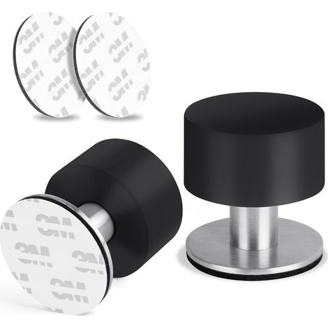 2er-Set Türstopper – Edelstahl – Wandschutz und Schalldämmung – Für Küche, Schlafzimmer, Büro – Silber – 5 x 3 cm (1/5)