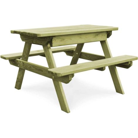 Tavolo da Picnic per Bambini con Panche 90x90x58 cm in Pino vidaXL (1/3)