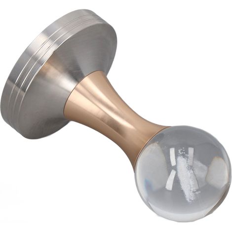 Pilon à café en acier inoxydable alimentaire avec boule cristal et pilier doré 53mm pour barista