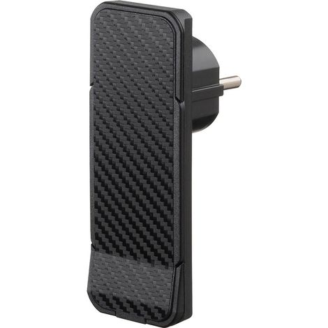 NVB 104878 Schutzkontakt-Flachstecker 230 V Schwarz, Carbon IP20