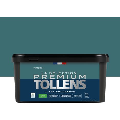 Tollens - Peinture intérieure couleurs - La Sélection Premium Satin - Ultra Couvrante - Vert Sapin 2,5 L - 30m²