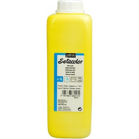 Pebeo - Peintures sur Textiles - Setacolor tissus clairs 1 l jaune citron - Effect: Mat (1/4)