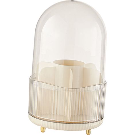 Drehbarer Kosmetikaufbewahrungseimer mit Fächern und Deckel, transparentes, minimalistisches und luxuriöses Design Halter für Make-up-Pinsel, Lippenstifte, Stifte, Aufbewahrungsbox für Schreibwaren mi (1/5)
