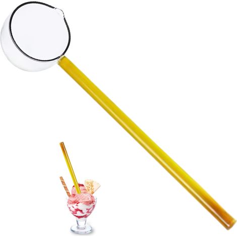 1 cuillère à mélanger en verre, 25,2 cm, résistante à la chaleur, pour café, cocktail et dessert (1/5)