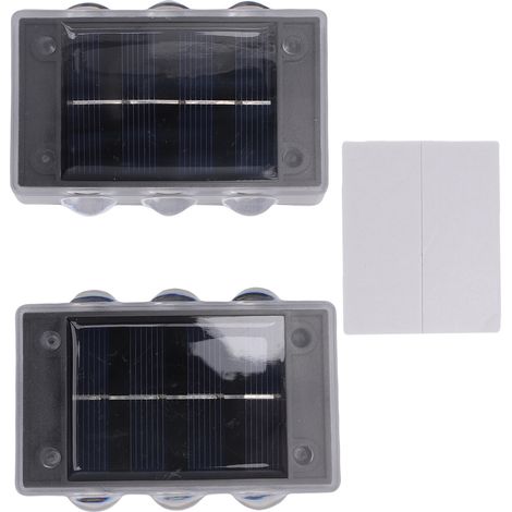 Juego de 2 apliques solares de pared impermeables IP44 para uso exterior, aptos para jardín, terraza y balcón, luz blanca. (1/5)