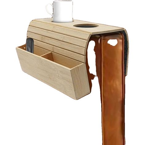 Bandeja de bambú para sofá, Dimensiones 34 cm x 49,5 cm, Peso 1,4 kg, Forma rectangular, Base antideslizante, Estilo minimalista (1/5)
