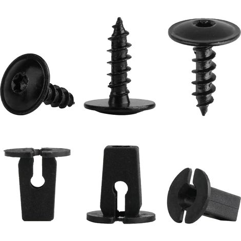90 Vis Tôle Inox M5x16 Autotaraudeuses Embout Torx, Tête Plate, Noir, Idéal Pour Carrosserie Et Véhicules, Robuste Et Durable. (1/5)